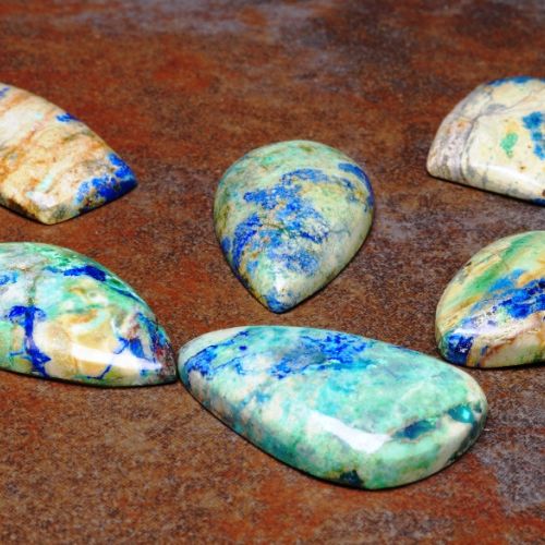 Mixed shaped Azurite Cabochons